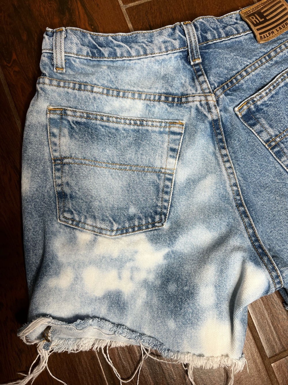 Ralph Lauren Vintage Denim Bleach Washed Cut Off Shorts - Picture 5 of 7